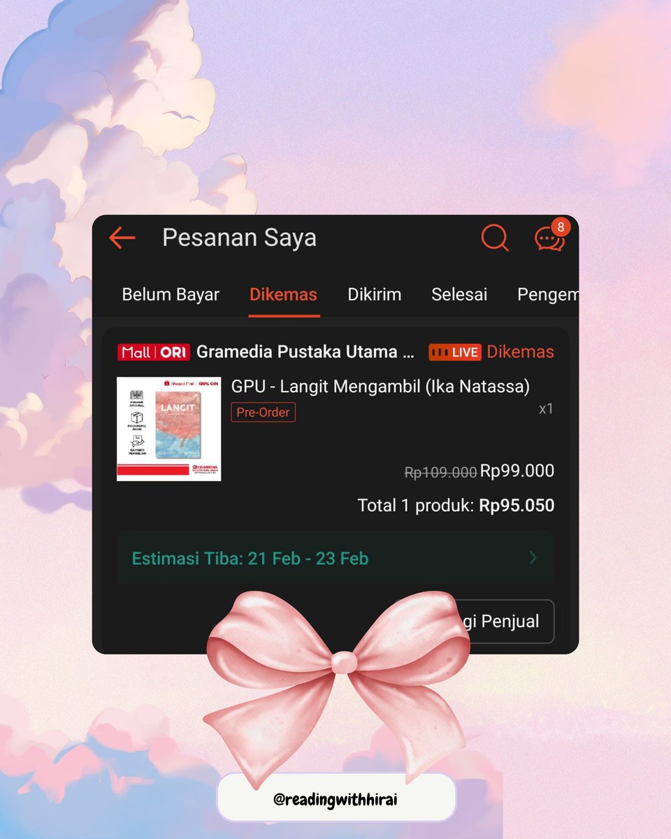 rkivee18's tweet image. Aku hari ini excited banget karena PO buku #LangitMengambil di Shopee udah bisa dan dapat harga murah nih GPU lagi live seneng deh gak sabar nunggu bukunya nanti sampai. 

+