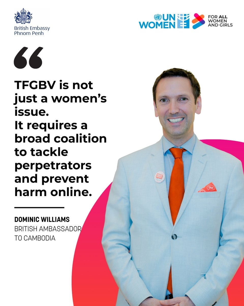 christinearab's tweet image. Digital violence is not just an online issue. It is a real-world threat to safety, dignity, equality, and democratic participation.

Co-hosted by @UN_Women and the British Embassy in Cambodia, a powerful high-level dialogue brought together voices from government, civil society,…