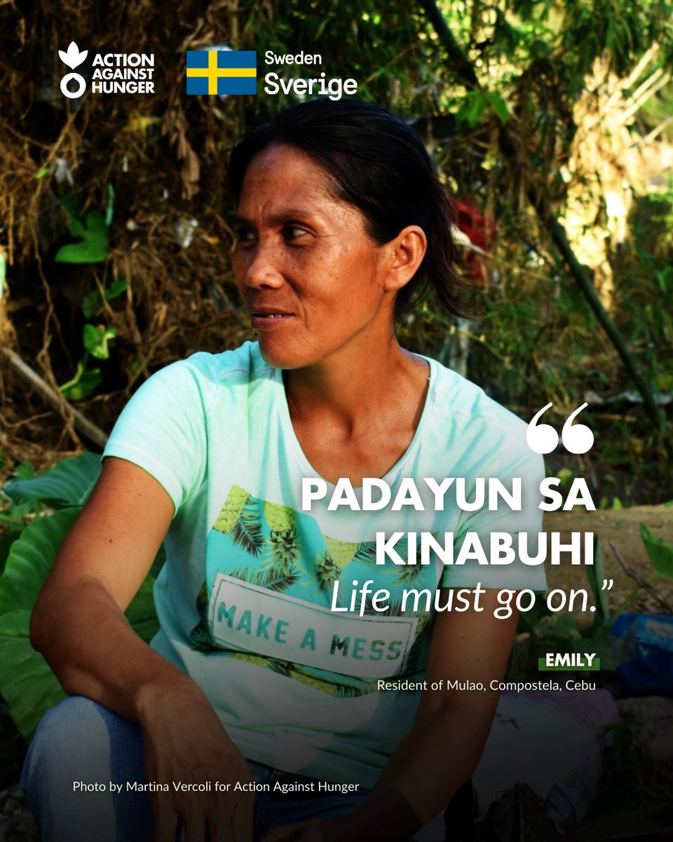EndHungerPH's tweet image. In📍barangay Mulao, Compostela, Cebu, Emily suffered devastating losses with her husband the night #TyphoonTino (Kalmaegi) struck their community.  #ActionAgainstHunger, with support from
@Sida, helped her family recover through #CashAssistance. Read more: bit.ly/3YSPrme