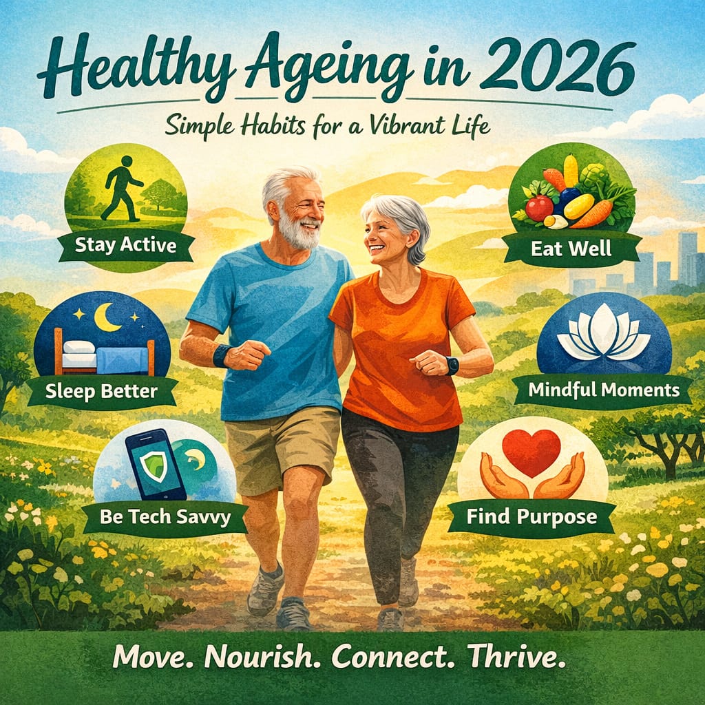 ForSeniorhood's tweet photo. Healthy ageing in 2026 isn’t about strict routines or expensive wellness trends.
It’s about simple daily habits—movement, mindful eating, quality sleep, mental calm &amp; purpose.
Consistency > perfection.
Read more: https://t.co/XD1N2SnT8v
#HealthyAgeing #Longevity https://t.co/FIXbmIW9tz