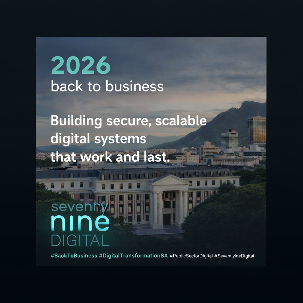 seventynined's tweet photo. Back to business.

In 2026, we’re focused on building secure, scalable digital systems that work — especially for public sector and enterprise environments.

#BackToBusiness #DigitalTransformationSA https://t.co/SJQo8PiKBy