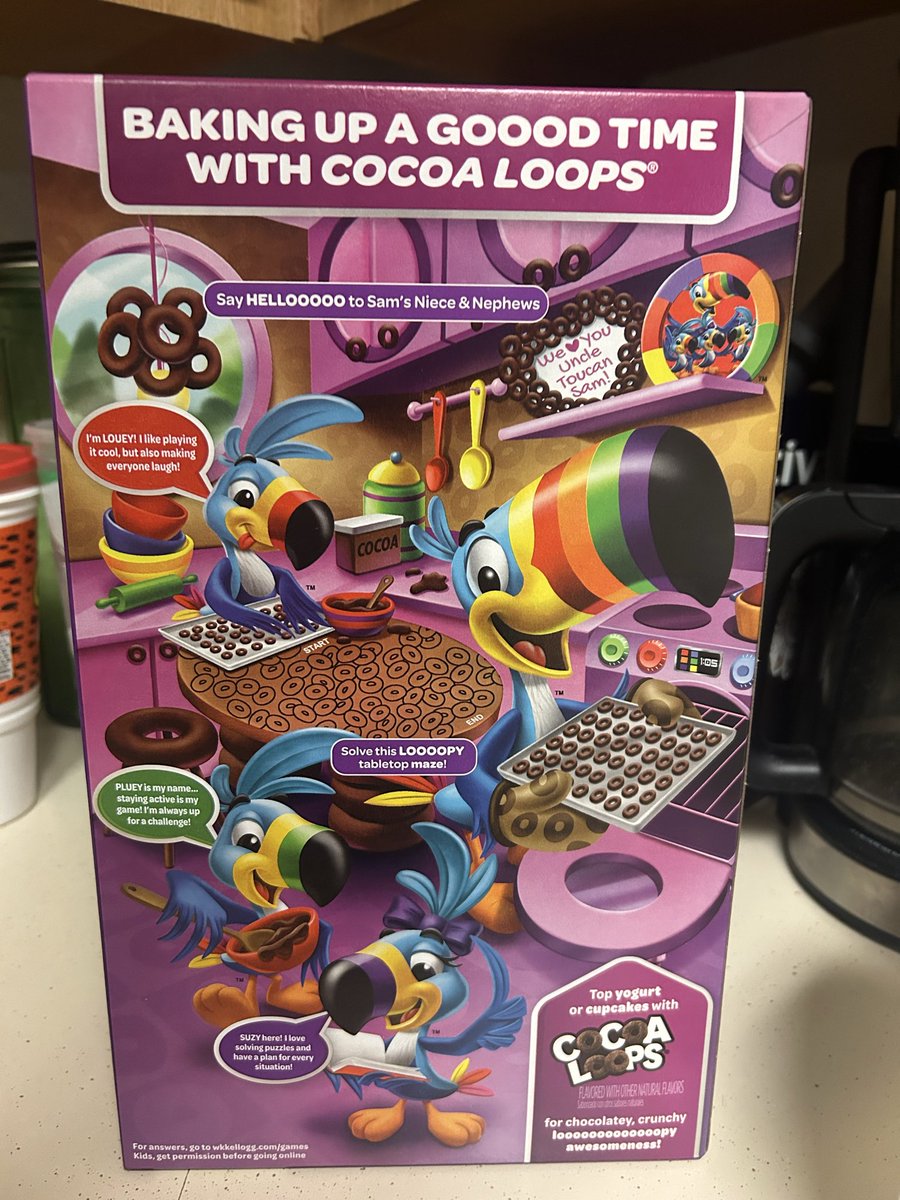 TucsonToucan's tweet photo. Finally found cocoa loops! Toucan Sam now has a niece and the nephews are back! https://t.co/QpEjTY9o9S
