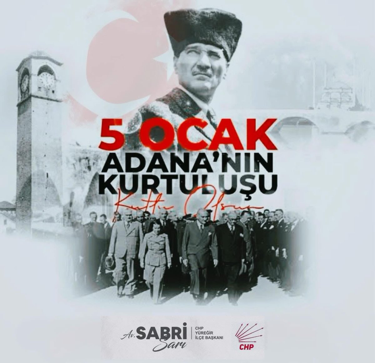 5 Ocak Adana’nın düşman işgalinden kurtuluşunun 104. yılı kutlu olsun.