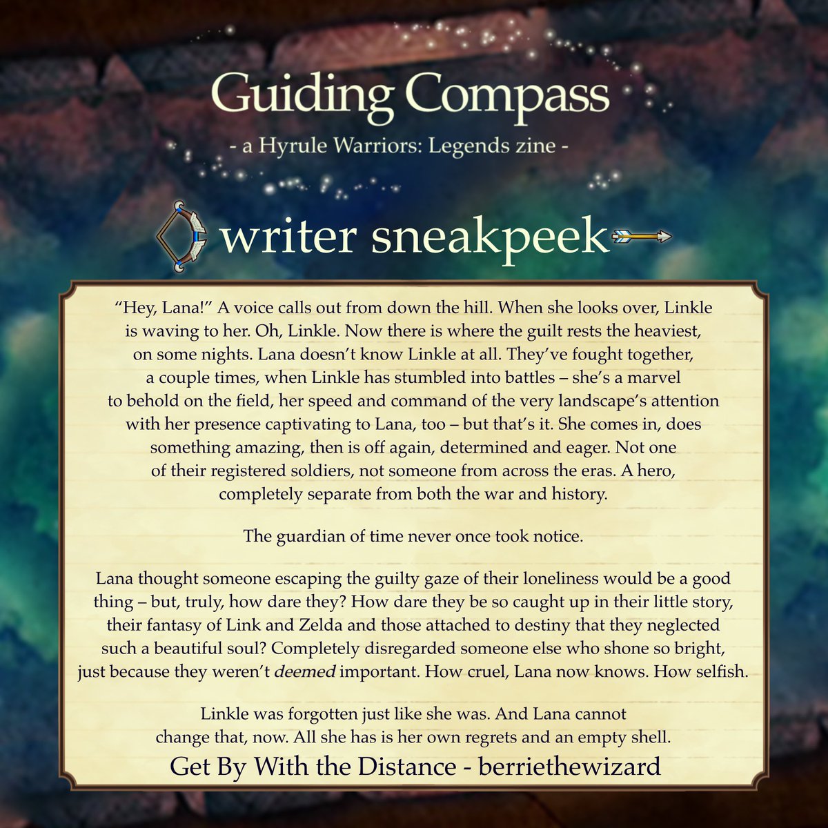 🧭CONTRIBUTOR PREVIEW🧭

From @/eclipse-ofthe-sun on Tumblr is a tale of the Guardian of Time’s neglect over the star of our zine, how ever could Lana reconcile with Linkle? 

Look forward to the zine release on the 21st of January!