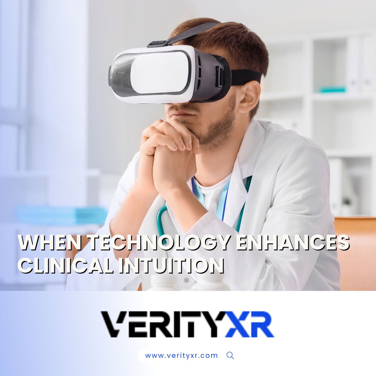 VerityXr's tweet photo. With XR-based movement capture and real-time feedback, therapists gain objective data that complements hands-on expertise. 
Instead of replacing clinical reasoning, technology strengthens it.

#VerityXR #XRInHealthcare #HealthcareInnovation https://t.co/aUyumeN7h3
