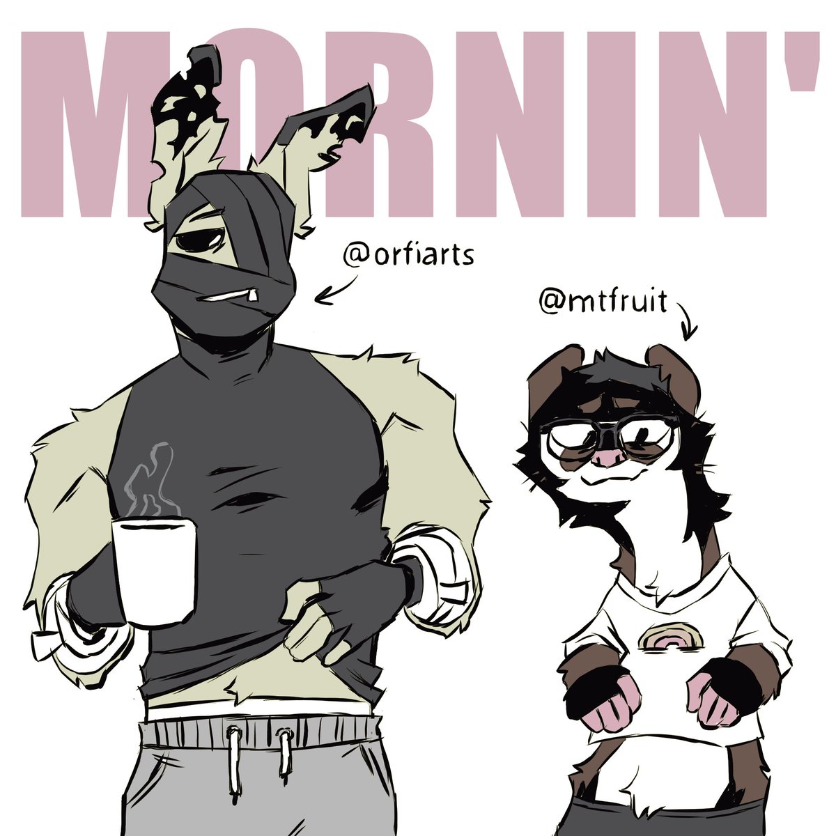 mtfruit's tweet image. I've tried to draw our furry OC's together ":D
(that's me and @orfiarts )