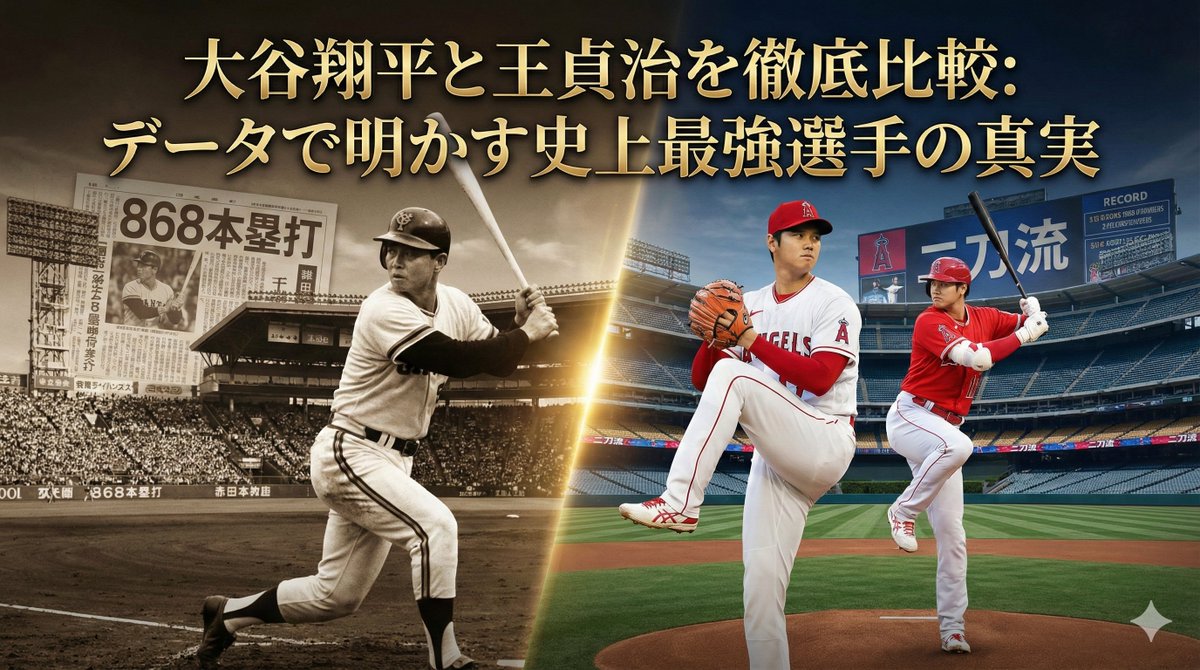 Bscre8's tweet photo. 箱根駅伝に続き… もう1つのデータ分析🔥

【大谷翔平 vs 王貞治】 史上最強はどっち？

✅ 12年間の��度別比較 ✅ AIによる客観評価 ✅ 8勝4敗の意外な結果

868本塁打の絶対王者�� 50-50の二刀流 異なる偉大さを徹底解明👇

https://t.co/3rOHXRcmgd

#大谷翔平 #王貞治 #野球 #データ分析 https://t.co/0SjKA3SmkG