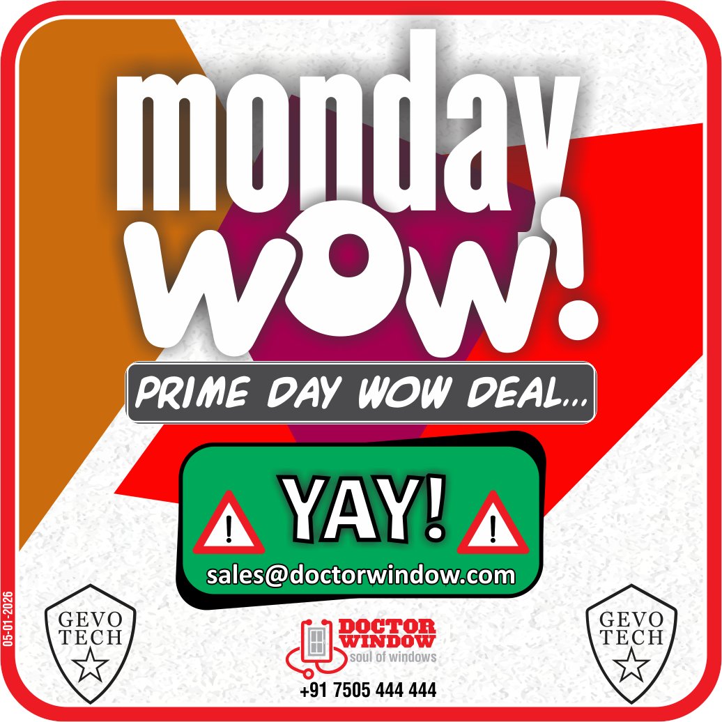 DOCTORWINDOW_IN's tweet image. 𝗪𝗢𝗪 𝗗𝗘𝗔𝗟 𝗔𝗟𝗘𝗥𝗧!
Get premium-quality products at affordable prices – only with @DOCTORWINDOW_IN 

Contact @DOCTORWINDOW_IN  at +𝟗𝟏 𝟕𝟓𝟎𝟓 𝟒𝟒𝟒 𝟒𝟒𝟒 or email at 𝘀𝗮𝗹𝗲𝘀@𝗱𝗼𝗰𝘁𝗼𝗿𝘄𝗶𝗻𝗱𝗼𝘄.𝗰𝗼𝗺

#TouchLock #windowacessories #doctorwindow #soulofwindows