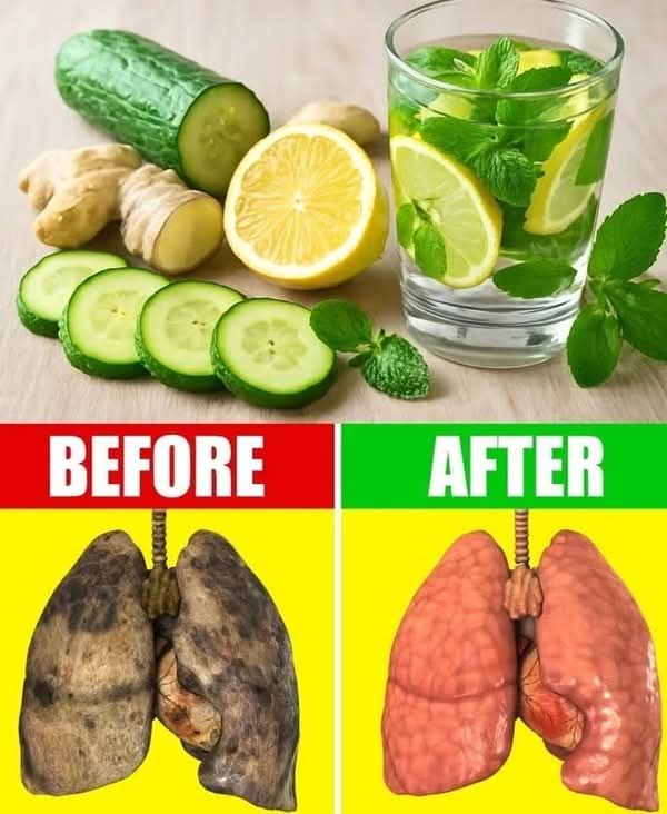 Want cleaner, healthier lungs? This simple detox water with cucumber, lemon, ginger, and mint is packed with antioxidants and anti-inflammatory properties to support respiratory health and flush out toxins.

Drink it daily for better breathing and vitality. Nature's way to
