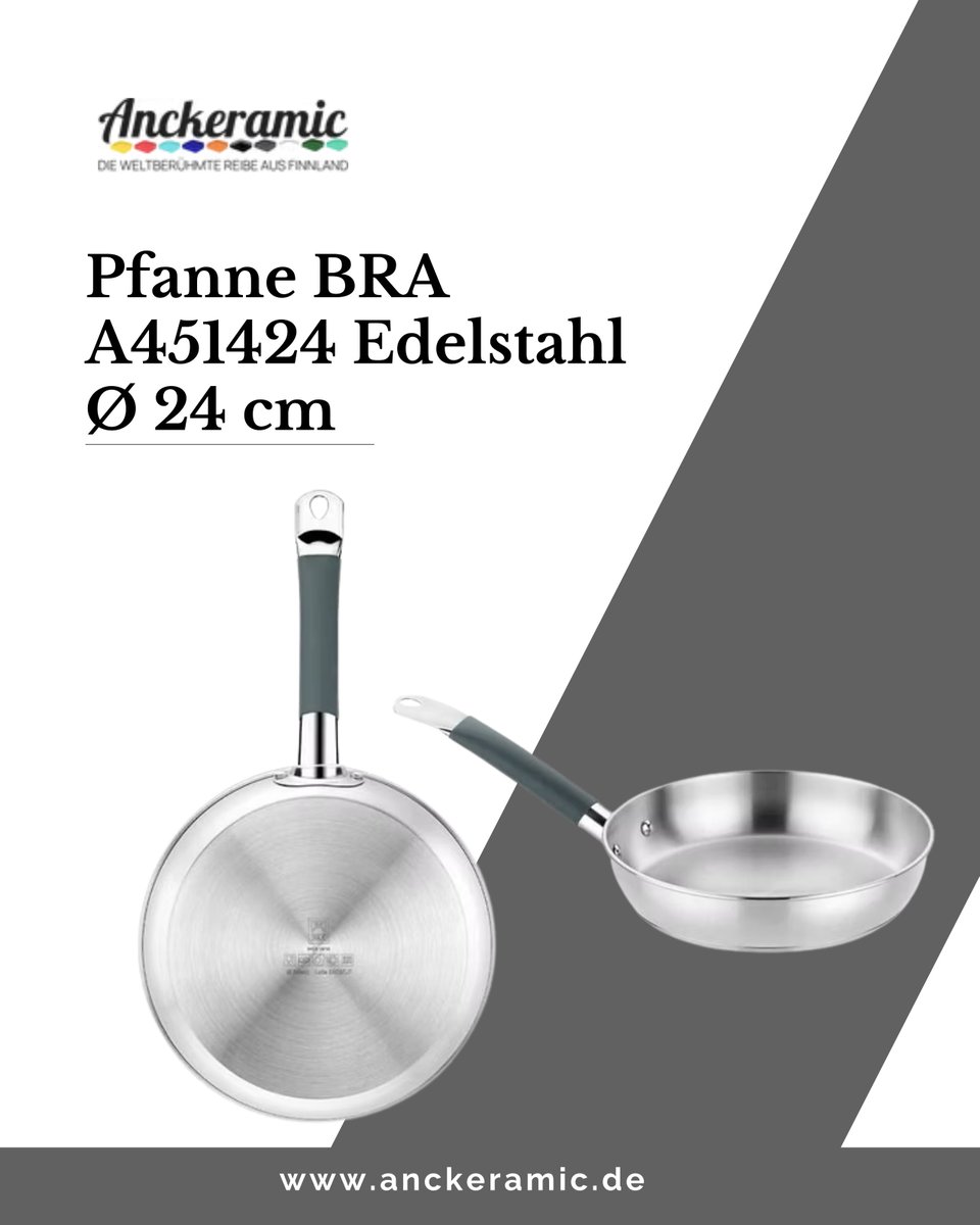 anckeramic's tweet image. BRA A451424 Edelstahl Pfanne Ø24cm | Klassische Küchenheldin 🍳✨ — Eine Edelstahl-Bratpfanne, die langlebige Robustheit mit vielseitiger 

#kochen #küchenliebe #bra #edelstahl #anckeramic #nachhaltigkeit #gesundkochen #hobbykoch 

📦 Schnelle Lieferung | 💳 Sichere Zahlung 🚀🔒