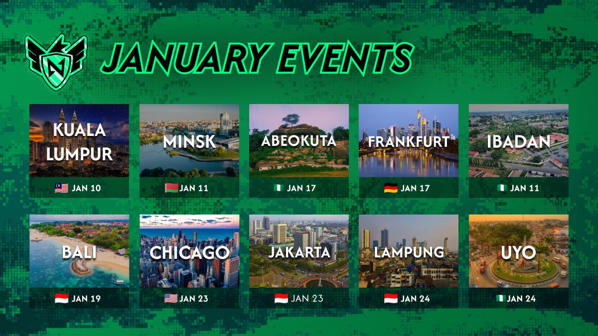 Happy NEAR Year 🐉

The NEAR community is kicking off 2026 with 11 local meetups worldwide for casual conversations, ecosystem updates, and catching up with local blockchain friends.

📍 Kuala Lumpur, Minsk, Abeokuta, Ibadan, Frankfurt, Bali, Chicago, Jakarta, Uyo, Lampung, New