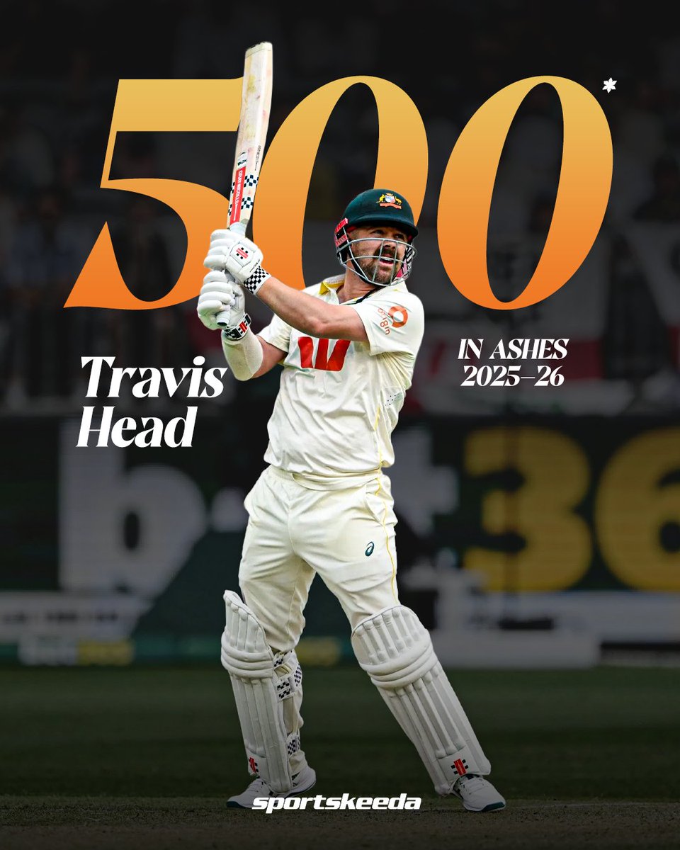 Khiyara55670427's tweet image. Travis Head keeps piling on the runs, breaching 5️⃣0️⃣0️⃣ in this Ashes series. 🤍💪🏼

He’s the first batter to achieve the feat since Steve Smith in 2019. 🔥

#AUSvENG #Tests #Sportskeeda