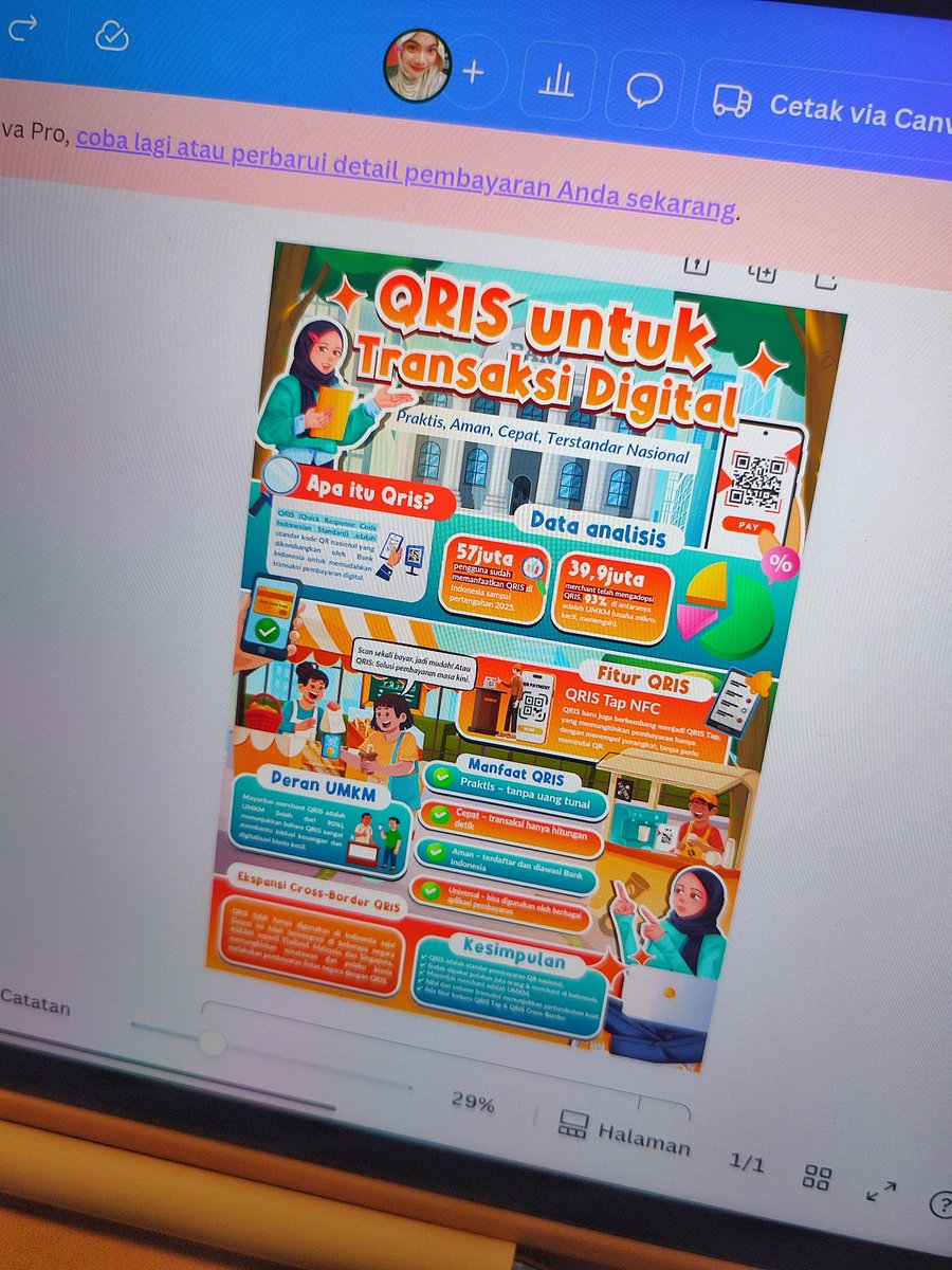 madebyser's tweet image. poster infografis testimoni ‼️😍 tema QRIS by @madebyser yang mau joki poster bisa yukk! project nya di kirim via link canva ya di aku &amp;lt;//3 #zonauang #jokitugas 🫶🏻🫶🏻