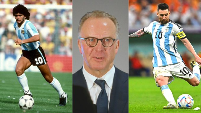 FootballTalkHQ's tweet image. 🗣️ Karl-Heinz Rummenigge: "Between Maradona and Messi, I choose Diego. 

He was always hammered by opponents. Leo is protected by rules and referees."