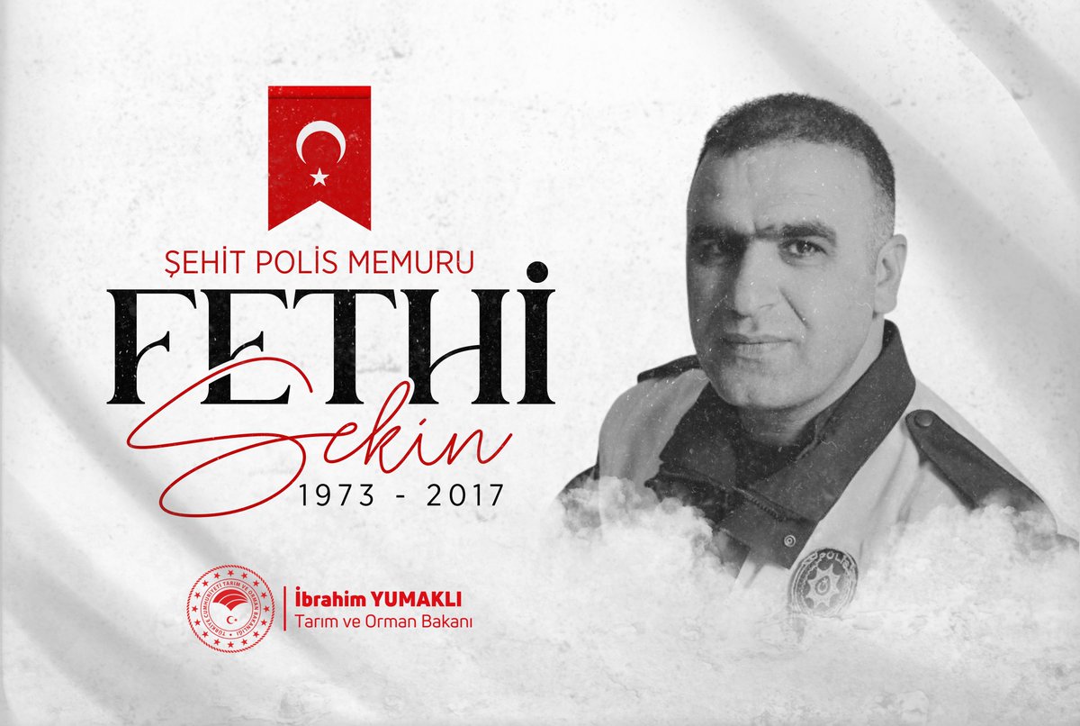 🇹🇷 Vatan uğruna canını siper eden, kahraman polisimiz #FethiSekin’i şehadetinin 9. yılında rahmet ve minnetle anıyorum.

Cesaretiyle destan yazan, fedakârlığıyla milletimizin gönlünde yer edinen kahramanlarımızı asla unutmayacağız. 

Tüm şehitlerimizin mekânı cennet olsun.