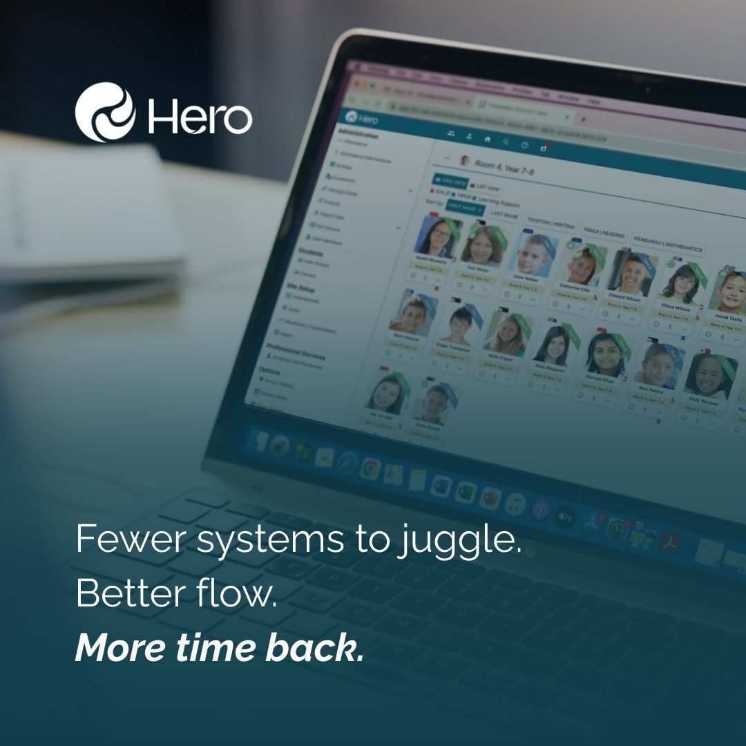 The year ahead is a chance to rethink your school’s digital stack.
Which tools are adding value, and where could you consolidate?
Fewer systems to juggle. Better flow. More time back – with Hero. ⚡

#HeroEd #Streamline #Centralise #SmarterWorkflows