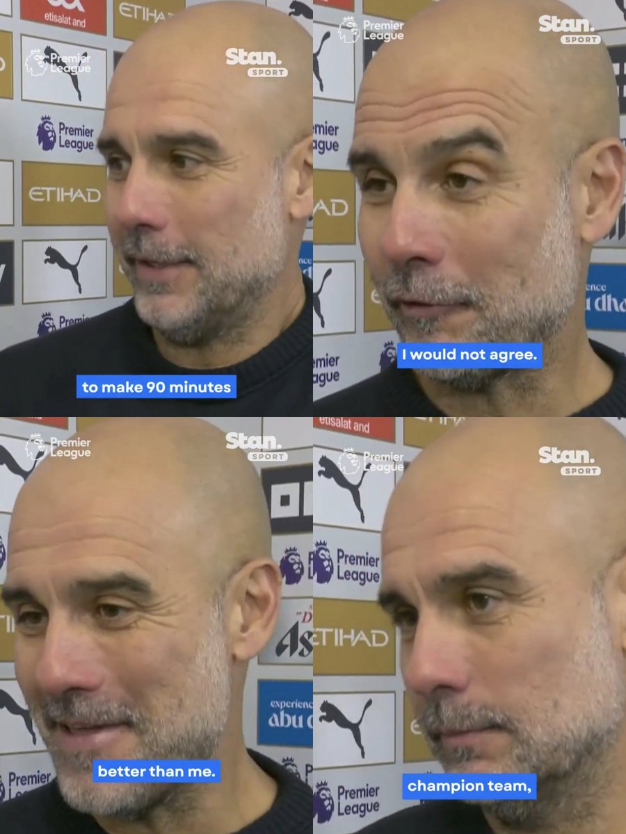 idextratime's tweet image. Wawancara Pep Guardiola seusai laga.

🎙️Reporter: "Terasa seperti kontrol permainan sedikit lepas dari tangan Anda, karena di babak pertama Anda unggul 1-0 dan seharusnya bisa lebih."

🗣️Pep: "Kontrol lepas dalam hal apa?"

🎙️Reporter: "Maksud saya, saya merasa Anda sepenuhnya…