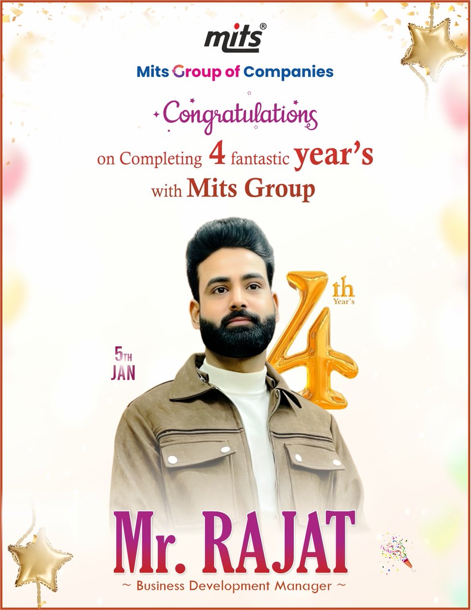 mitshealthcare_'s tweet photo. Congratulations to Mr. Rajat on completing 4 successful years with Mits Group! πβ¨
Your dedication and consistent efforts have been a valuable part of our journey. Wishing you continued growth and many more milestones ahead.
#WorkAnniversary #TeamMits #GrowthTogether #Milestone https://t.co/6247ITDZQF