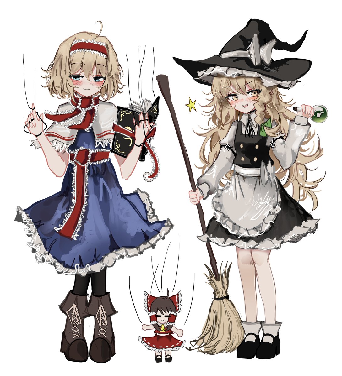 Ougiikun's tweet image. Alice and Marisa