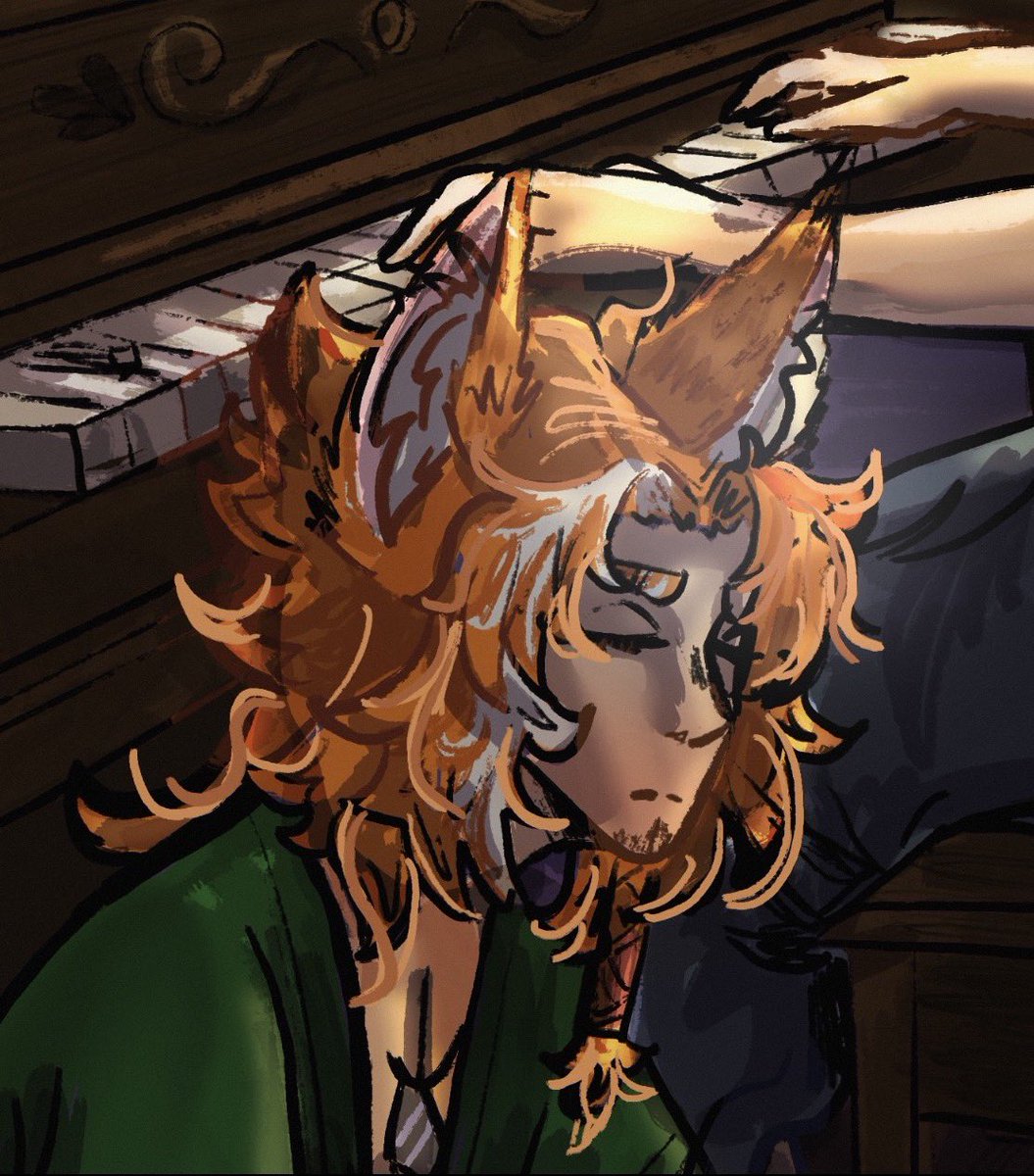 Deluxime's tweet photo. When Rowan sought refuge at Annabella family’s cafe he often just sat there listening to her play piano.
An effective way to calm his never ending nerves
#oc #ocart #procreate #oleander9 #origonalcharacter #furry #dnd #fantasy https://t.co/I4Veiyyftf