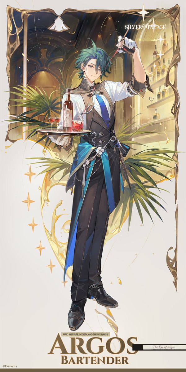 SilverPalace_EN's tweet image. Character Title Page
Argos (Bartender)

—— The Eye of Argos ——

--
"At your service, patron. Whether it's throwin' hands or passin' notes in a test—count me in."
--

Memoirs, alumni books, and case files. Words like reflections in wine.

Argos works in a bar where all sorts of…