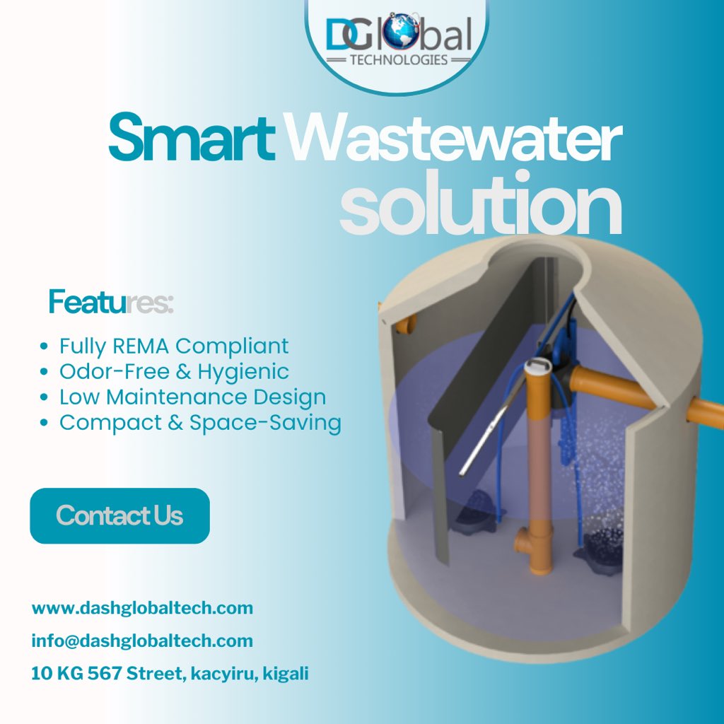 DashGlobalTech's tweet photo. Upgrade to Smart Wastewater Management 💧

🔁 Share with a facility manager or decision-maker.
💬 Have questions about compliance? Ask below!

---

#SmartWastewater #WastewaterTreatment #REMAACompliant #OdorFree #LowMaintenance #CompactDesign #SustainableRwanda #DashGlobalTech https://t.co/W3BlOKmSIe