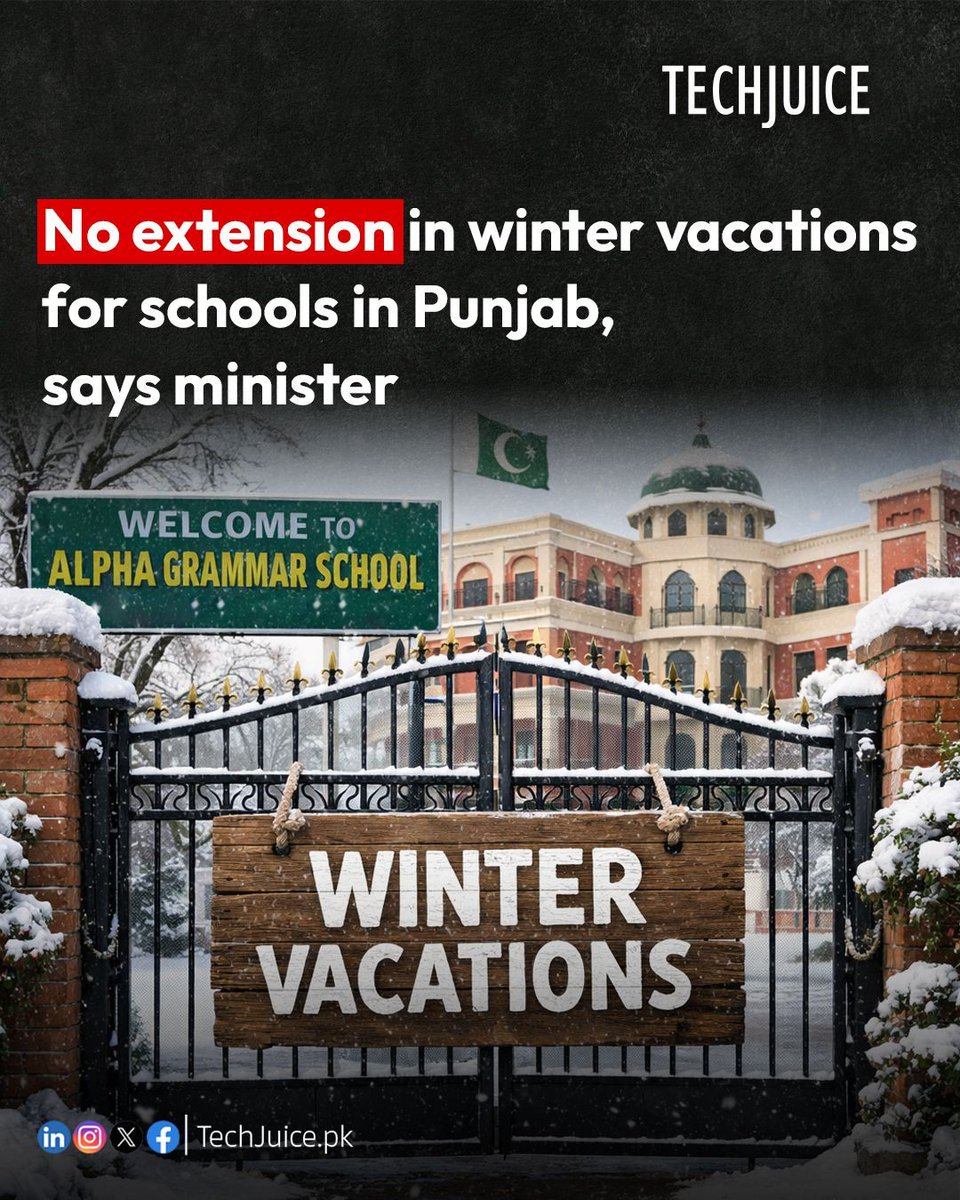 No Extension in Winter Vacations for Punjab Schools, Says Minister. Despite  cold weather concerns, the Punjab government has confirmed there will be no  extension in winter vacations, with schools set to reopen