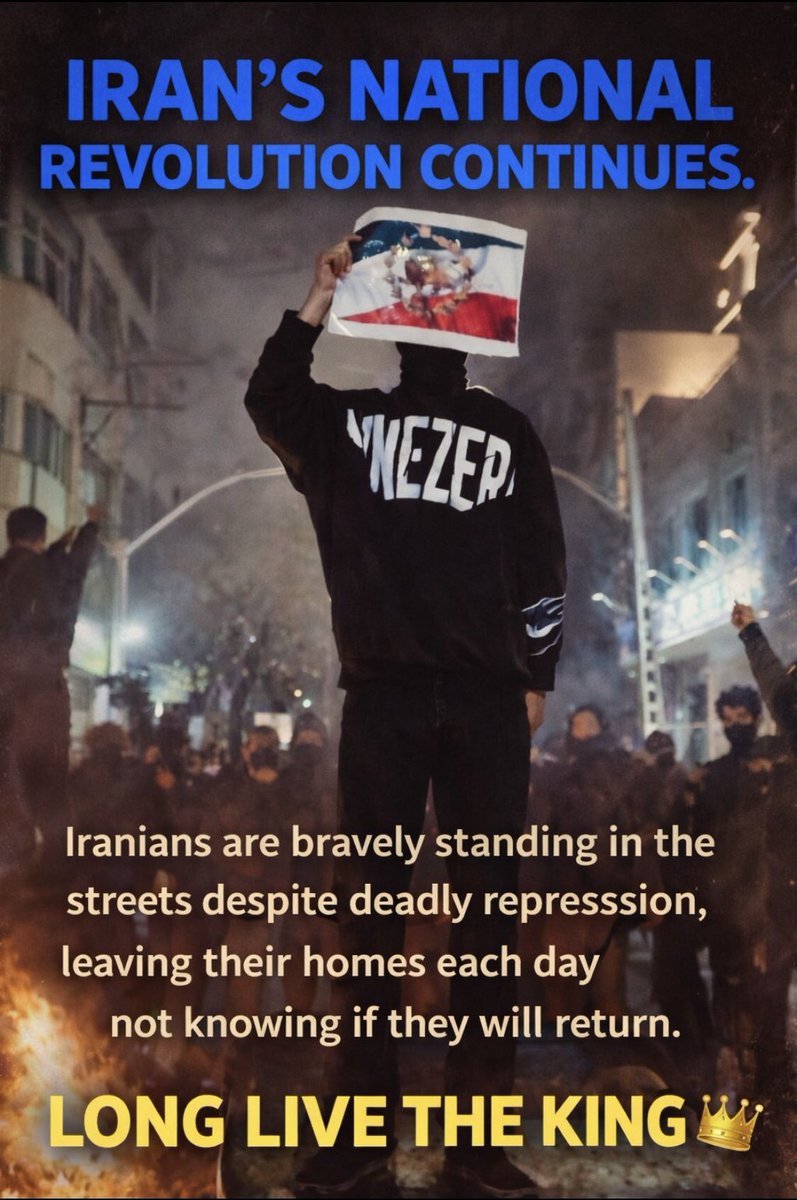 shiny_monarchy's tweet photo. The Islamic Republic is a terrorist system by nature
It survives through violence and mass repression
Unarmed civilians are facing a heavily militarized regime
Lives are being lost every day and families are being destroyed
History shows that totalitarian regimes cannot be defeated by empty hands
Decisive action against the regime’s centers of power is necessary
Support the Iranian people
Help stop the bloodshed
Stand for security peace and human life

Iran’s national revolution continues
#KingRezaPahlavi 

@CNN
@FoxNews
@nytimes