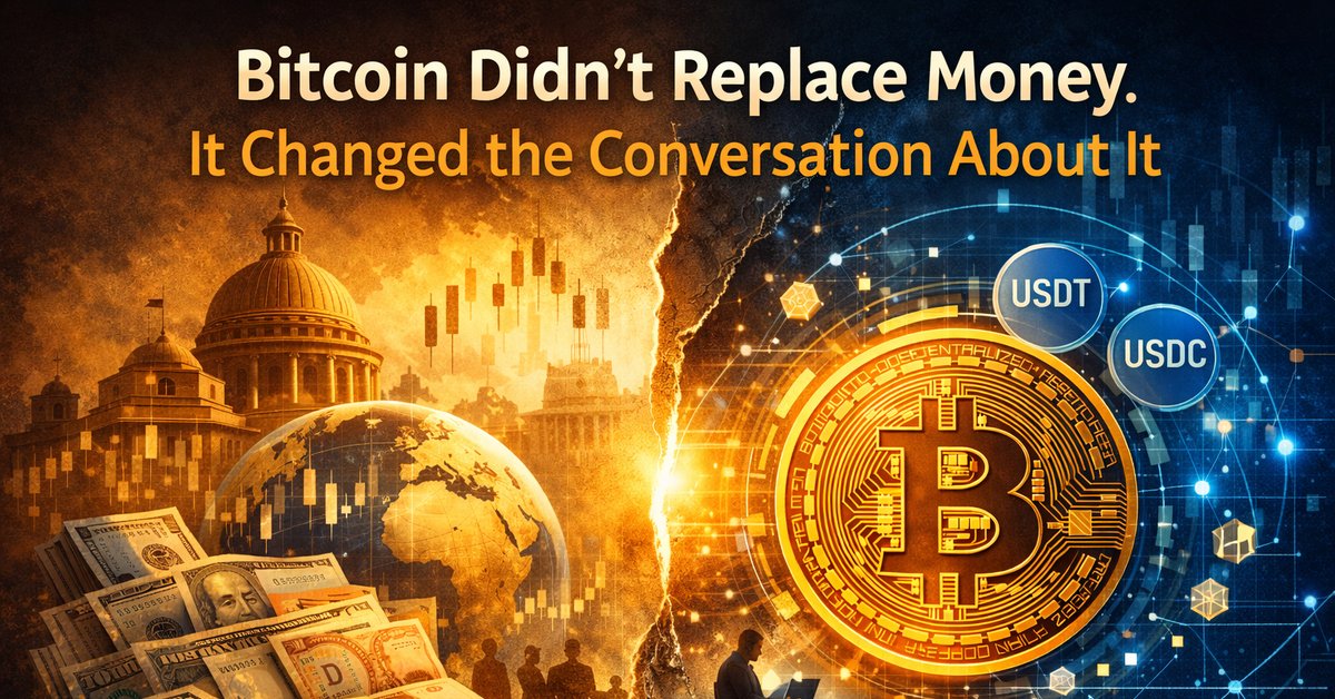 NewDelhiTimes's tweet image. Bitcoin Didn’t Replace Money. It Changed the Conversation About It
ㅤ
By Ankit Srivastava, Chief Editor, @AnkitNDT
ㅤ
newdelhitimes.com/bitcoin-didnt-…
ㅤ
#Bitcoin #Cryptocurrency #FiatCurrency #GlobalEconomy #MonetaryPolicy #Blockchain #DigitalMoney #CentralBanks #FinancialSystem