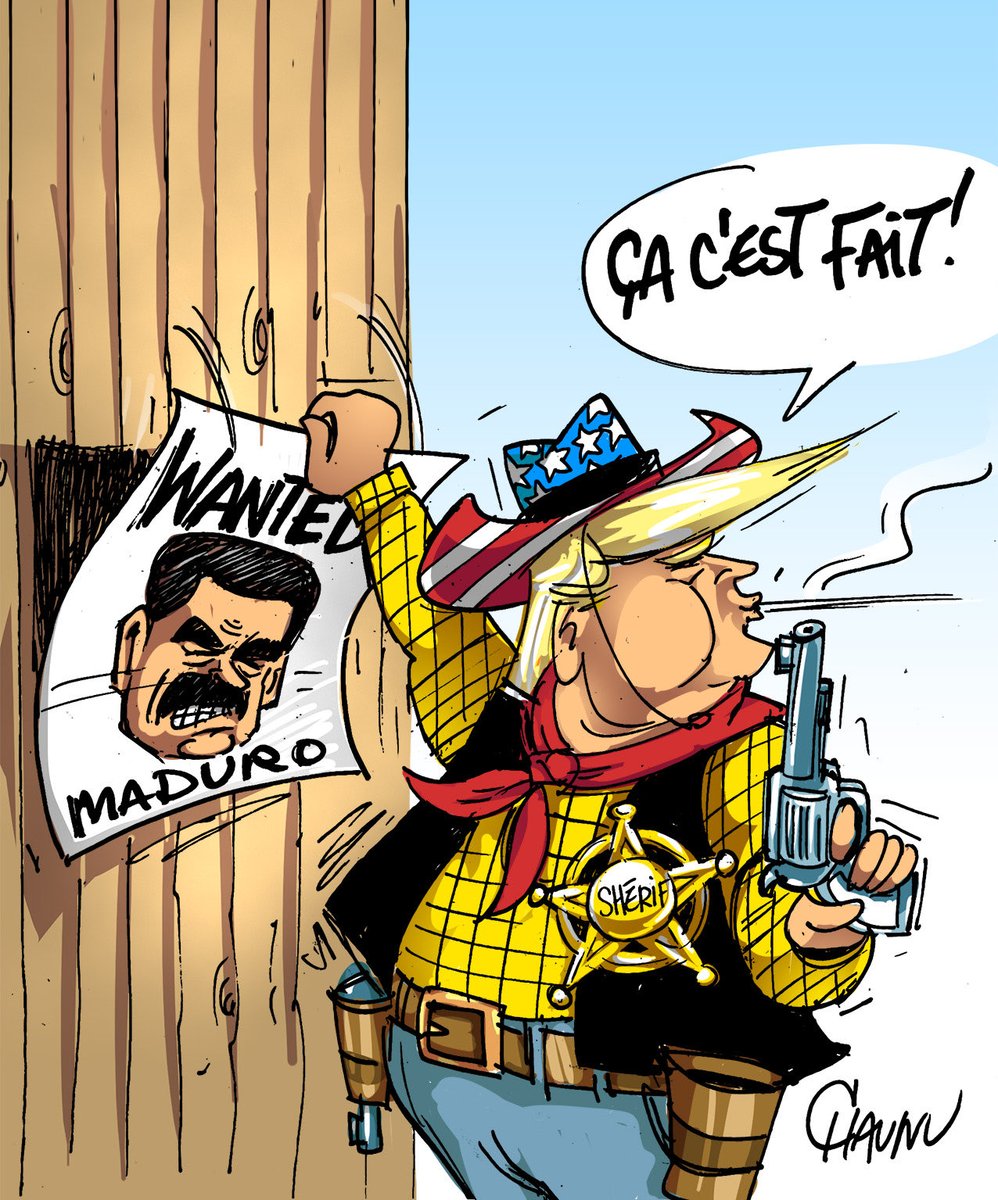 ✏️ dessin du jour pour @ouestfrance la capture spectaculaire de Nicolás Maduro #trump #nicolasmaduro