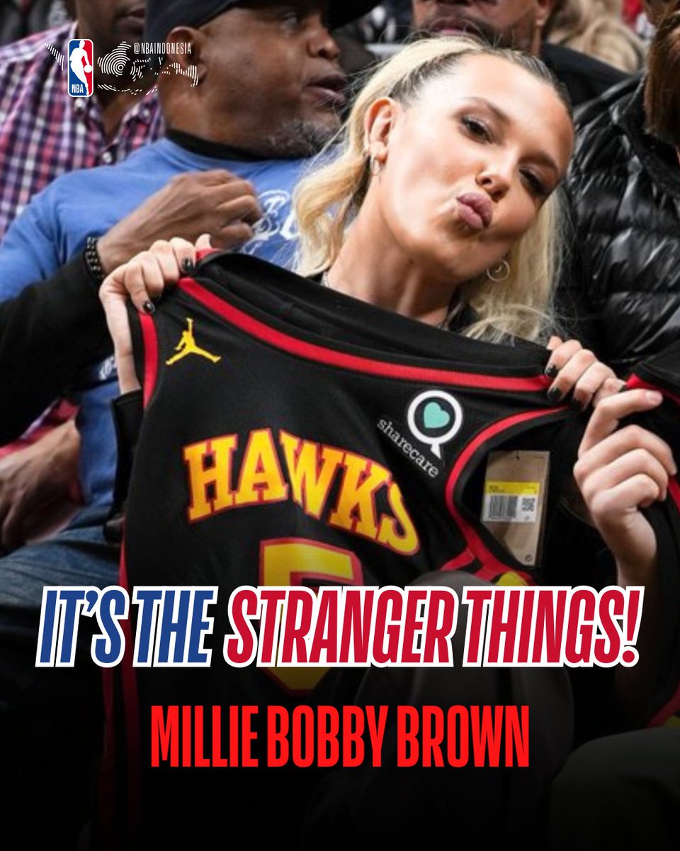 NBA_Indonesia's tweet image. It's the Stranger Things casts side-court!👾🔥

Siapa yang udah nonton season 5 Stranger Things absen🖐️

Coba deskripsikan season 5 dengan emoji versi kalian, #NBAFans!

#NBAOffCourt #NBACelebRow #StrangerThings