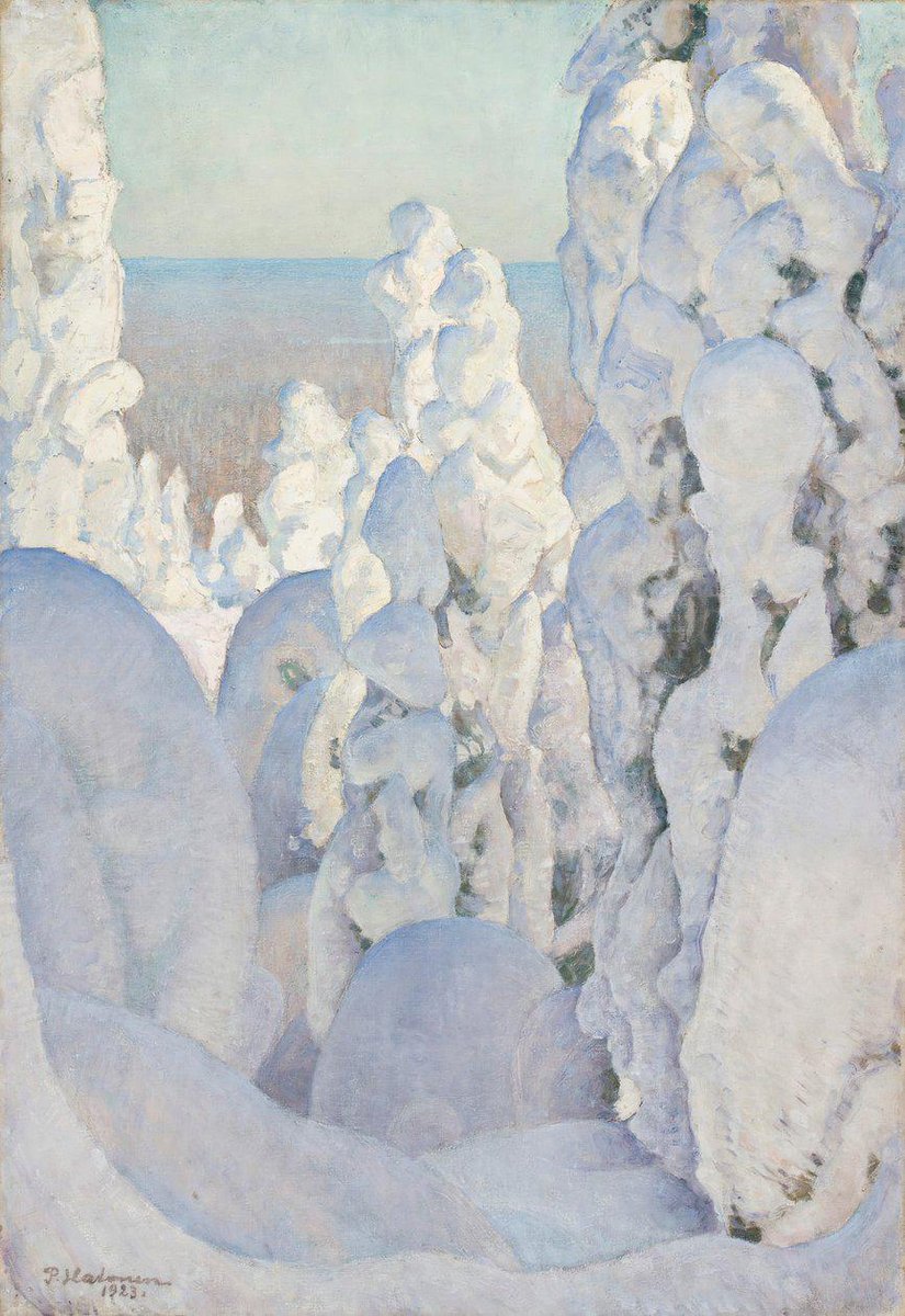 DailyClassicArt's tweet photo. Pekka Halonen - "Winter Landscape in Kinahmi" (1923) https://t.co/PJjeuGPtIJ