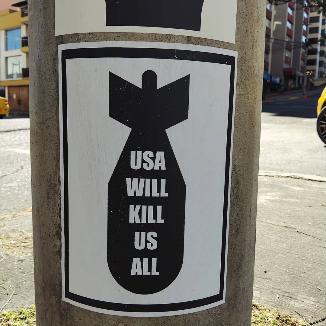 GraffitiRadical's tweet photo. Anti-Imperialist posters seen in Quito, Ecuador https://t.co/bBWZ4xNRBp