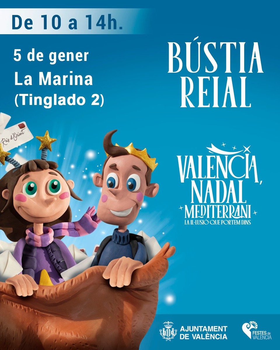 festesdeVLC's tweet image. ☁️NUEVA UBICACIÓN DEL PAJE REAL ☁️

El paje real por inclemencias meteorológicas estará ubicado en el Tinglado 2 del Puerto de 10-14 h 🕢