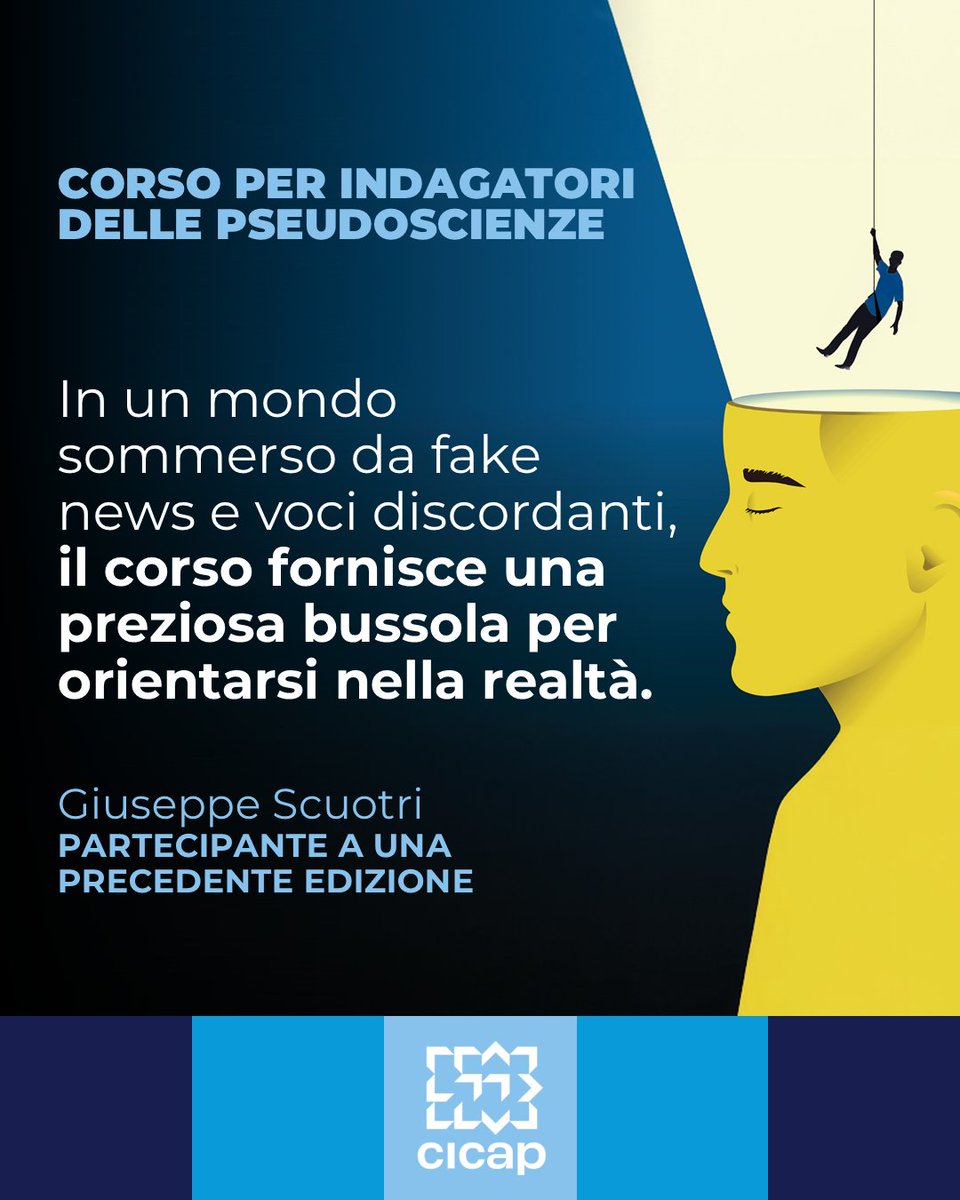 cicap's tweet image. Come cominciare bene l'anno? Seguendo i consigli di chi ha già partecipato al corso annuale del CICAP e lo consiglia!

Maggiori informazioni su cicap.org/corso