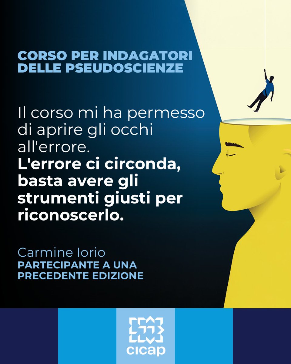 cicap's tweet image. Come cominciare bene l'anno? Seguendo i consigli di chi ha già partecipato al corso annuale del CICAP e lo consiglia!

Maggiori informazioni su cicap.org/corso