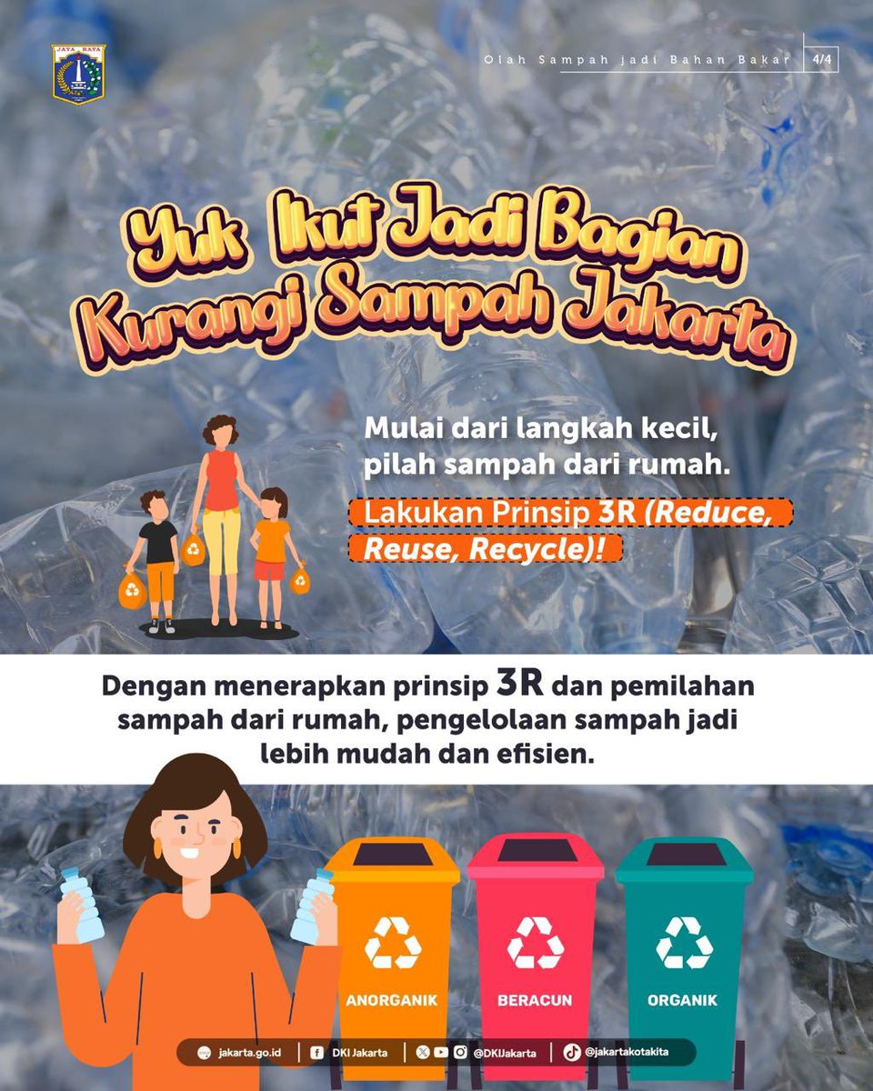 Warga Jakarta, sudah tahu apa itu TPS 3R?

TPS 3R adalah tempat pengumpulan, pemilahan, dan daur ulang sampah skala kawasan. Tujuannya mengurangi volume sampah sebelum dikirim ke TPA.

Fasilitas ini hadir untuk memperkuat pengelolaan sampah dengan lebih modern, efisien, dan