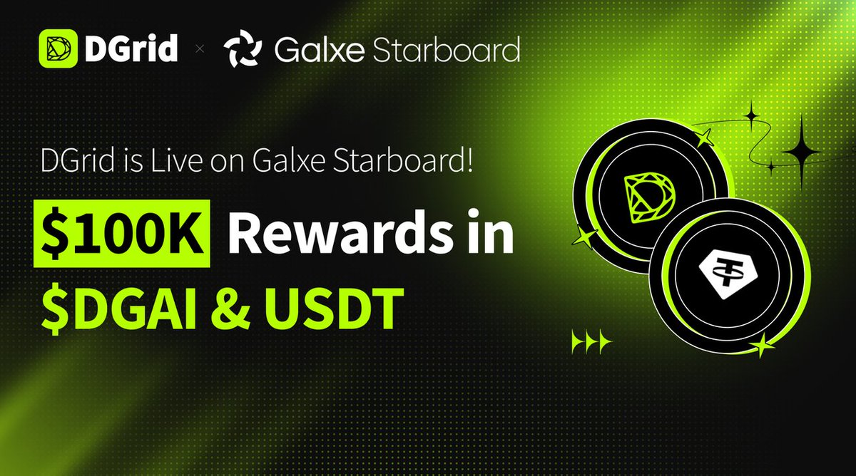 dgrid_ai's tweet image. 🚀 DGrid is NOW LIVE on @Galxe Starboard!
app.galxe.com/quest/DGridAI/…

🔥 $100,000 Prize Pool in $DGAI &amp;amp; $USDT is waiting — ready to reward YOUR insights about @dgrid_ai !

🎯 How to earn:
1️⃣ Post high-quality tweets &amp;amp; insights about DGrid on X
2️⃣ Earn Aura points based on content…