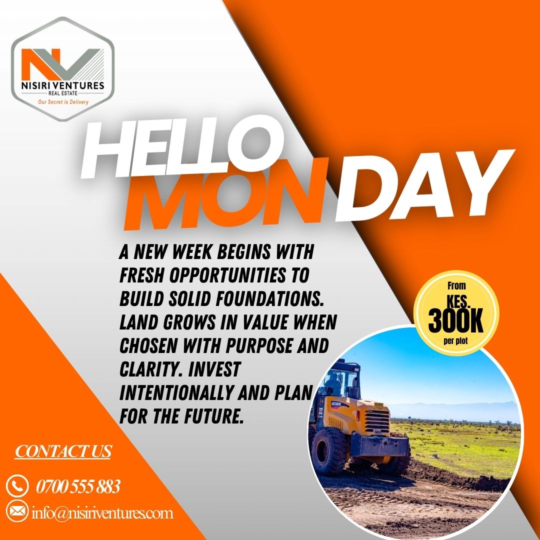 A new week is an opportunity to make intentional financial decisions.

Start the week focused on progress, planning, and purposeful investment.
#MondayMotivation #SmartInvesting #WealthPlanning #LongTermGrowth #AssetBuilding #nisiriventures #RealEstateMindset
