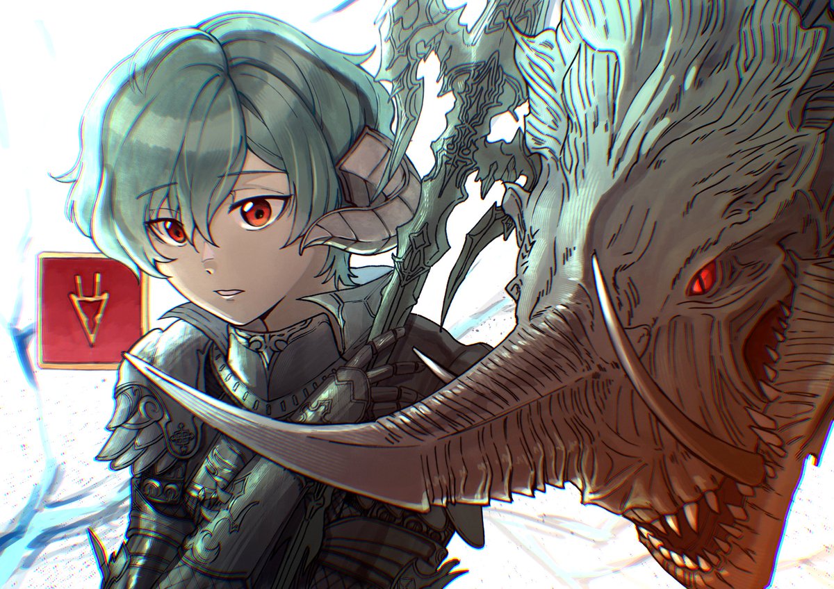 foxdeerk's tweet photo. Anthology art reveal ✨
Dragoon Varshahn &amp; Vrtra, drawn earlier.

#finalfantasyxiv #ffxiv #varshahn #vrtra #illustration #FF14 #fanart https://t.co/Bm9QbyhZNE