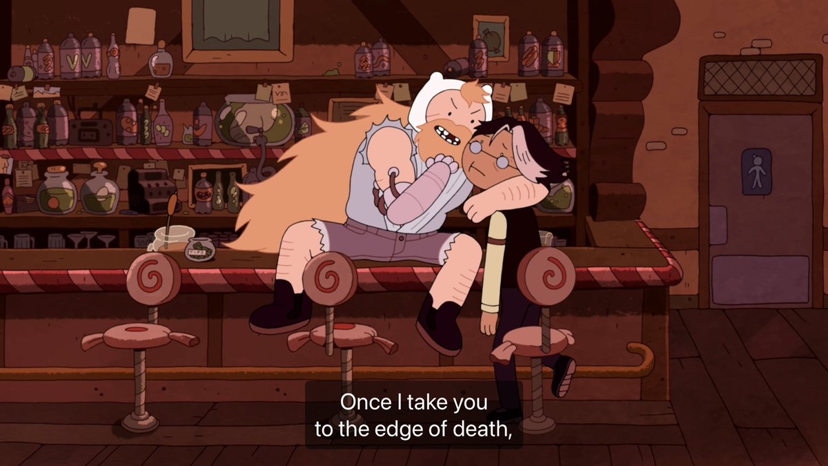 3rd look: After Jake’s death. Time has passed, &amp; Finn has settled into a routine of going on passively suicidal missions. His hair, once beautiful &amp; shiny is unkempt &amp; disheveled, his hat is ill-fitting, his clothes are torn. He looks like he hasn’t been taking care of himself.