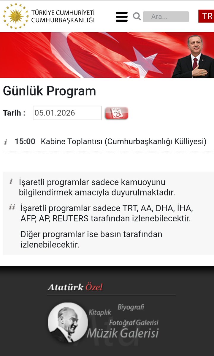 Cumhurbaşkanı başkanlığında yılın ilk kabine toplantısı bugün yapılacak 

Gündem yoğun 

Kabine toplantısı sonrası Cumhurbaşkanı Erdoğan önemli açıklamalarda bulunacak 

Hayırlı olsun

#MebAkademi20BinÖğretmen