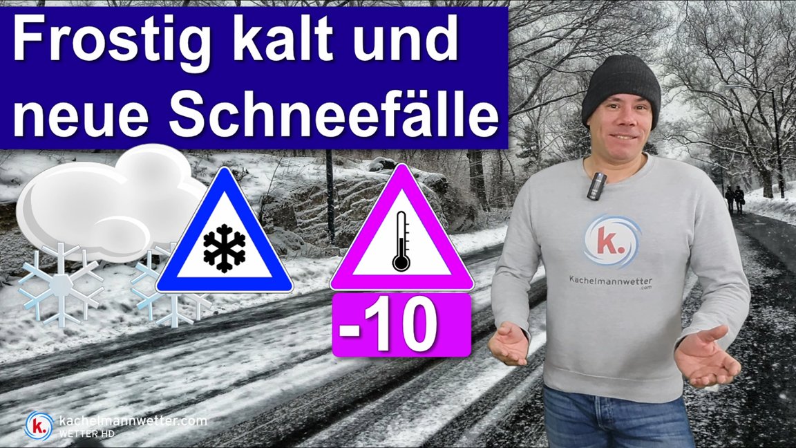 Frostiges Winterwetter, neuer Schnee, Hochspannung zum Freitag

Es geht winterlich weiter in Deutschland, gebietsweise gibt es auch neue Schneeschauer. Am Freitag erreicht uns ein starkes Tief:
youtube.com/watch?v=J1MshN…
/FR