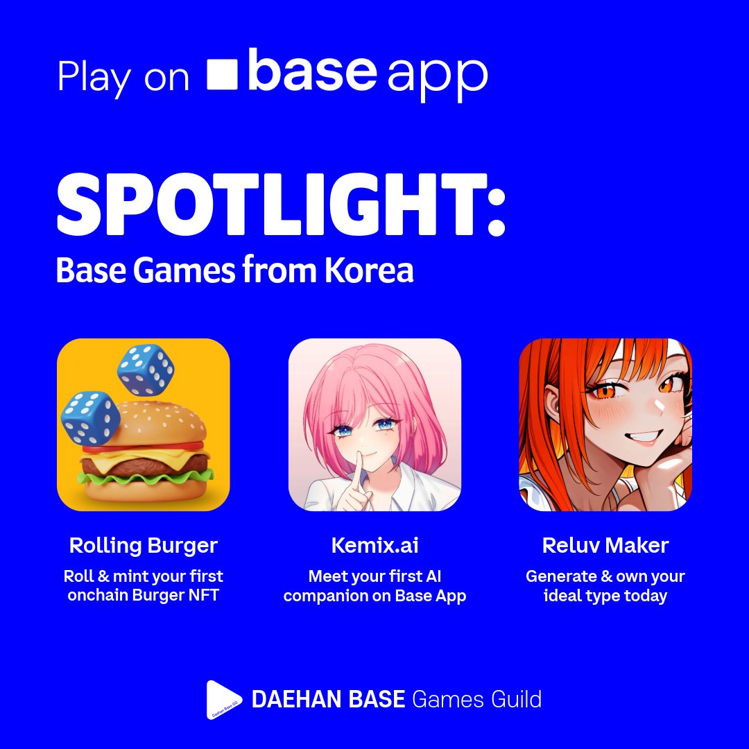 New Year = Perfect time to start @baseposting Stuck on what to share? Play  these mini-apps built by @daehan_base builders and share your results! 🍔  @gram_voyage : https://t.co/V91K35nTTw 🤖 @riaofficialx :  https://t.co/e7XR8oF9Z1