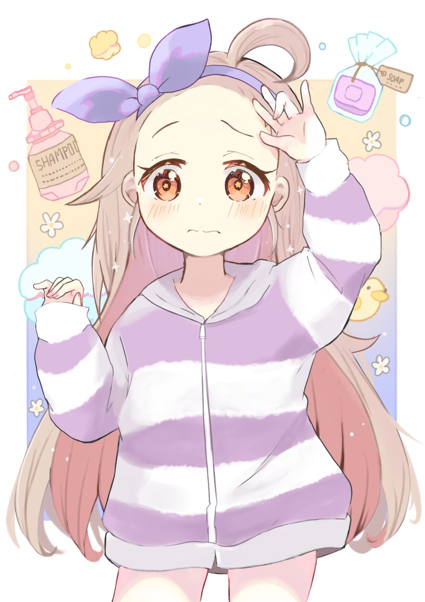 もこもこルームウェアを意識しました！
おでこだしても良き！
#おにまいお絵描き