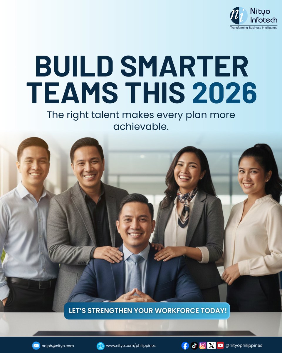 NityoPH's tweet photo. The right talent makes every plan more achievable and every goal within reach. Start the year with a workforce that’s ready to deliver, adapt, and grow. 💼✨

📩 Message us at: bd.ph@nityo.com

#NityoPH #BuildSmarterTeams #WorkforceSolutions #BusinessGrowth #TalentSupport https://t.co/oj0ewokpFQ