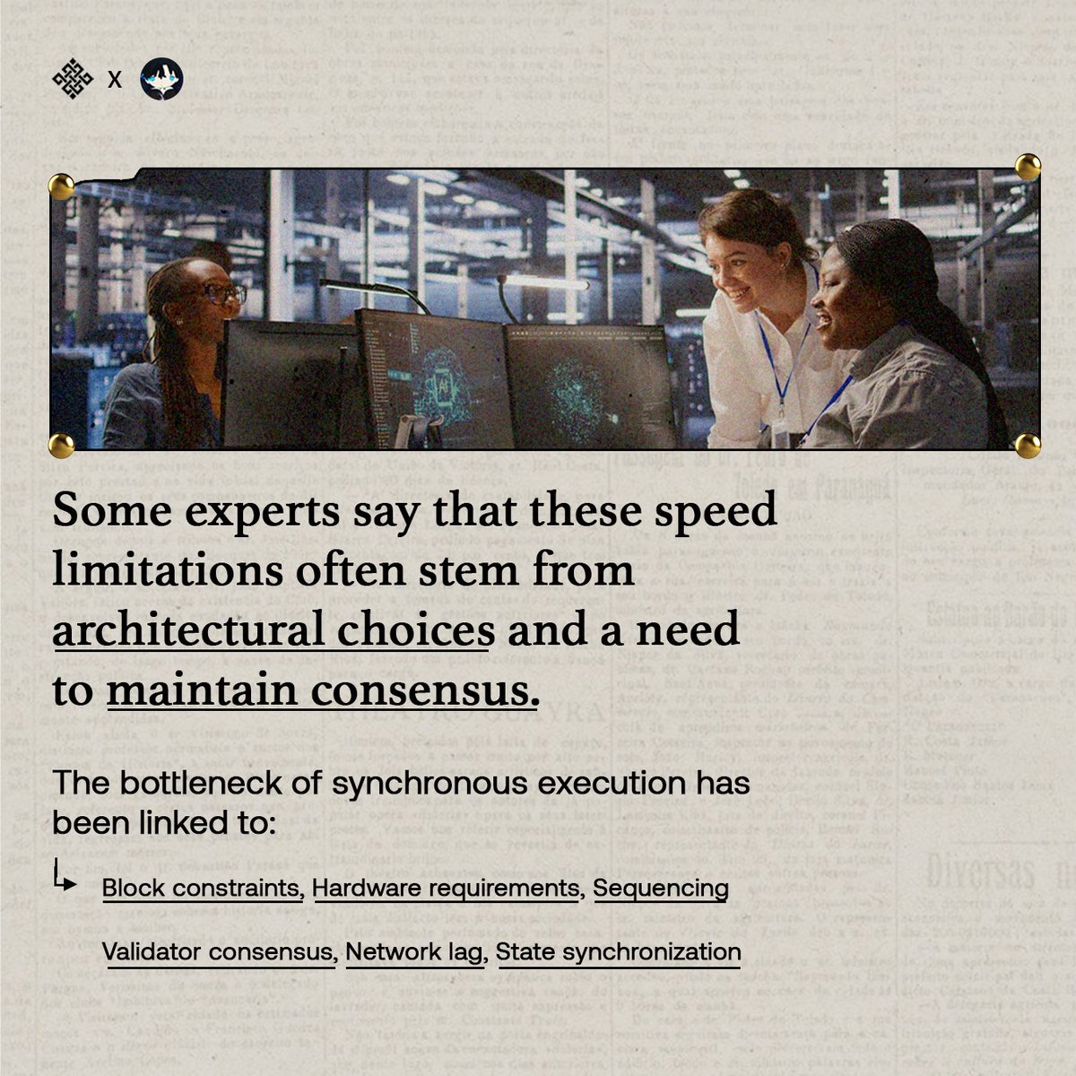 what can SYNCHRONOUS EXECUTION teach us about blockchain's speed limitations?
(and are there lessons on scalability we can find within this type of bottleneck?)

❖. if you're building on traditional blockchains, chances are you're stuck with synchronous execution where every