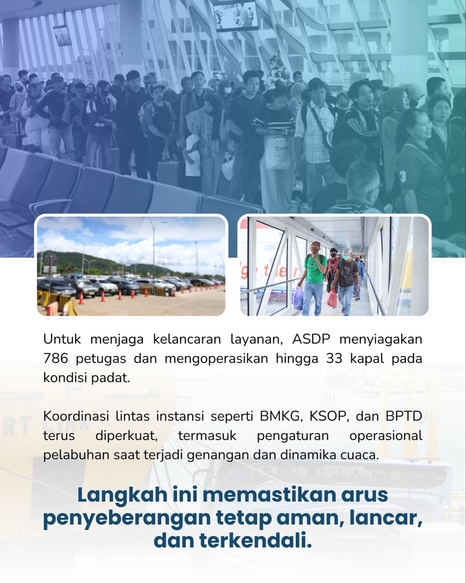 bumn_idn's tweet image. Sebagai regulator BUMN, BP BUMN terus mengawal peran BUMN transportasi untuk menjaga konektivitas nasional dan mendukung stabilitas ekonomi.

#ASDP
#ArusBalikNataru
#LogistikNasional
#BPBUMN