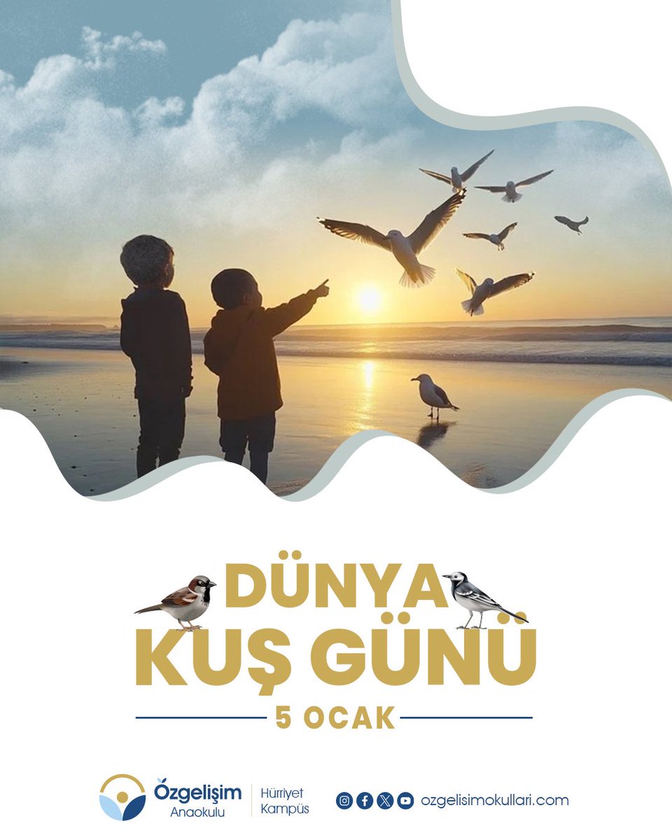 Kuşlar bize özgürlüğü, doğayla uyumu ve birlikte yaşamayı anlatır

#ÖzgelişimAnaokulu’nda çocuklarımızla birlikte kuşları gözlemliyor, doğayı tanıyor ve canlılara saygı duymanın önemini öğreniyoruz

Sevgi, merak ve sorumlulukla büyüdüğü bir dünya için… #DünyaKuşGünü kutlu olsun.