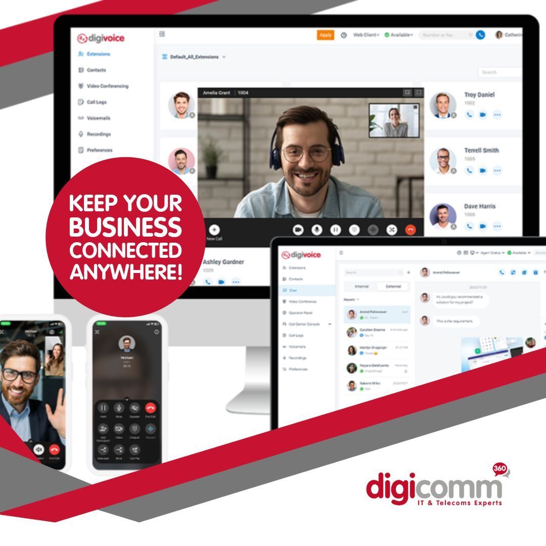 digicomm360's tweet image. digivoice is our cloud-based telephony solution designed to keep your business connected - anytime, anywhere.

📲 Want to see how it works for your business? Speak to an Expert.

#CloudTelephony #VoIP #BusinessCommunication #Digivoice #WorkAnywhere #TeamTools #TelecomMadeSimple